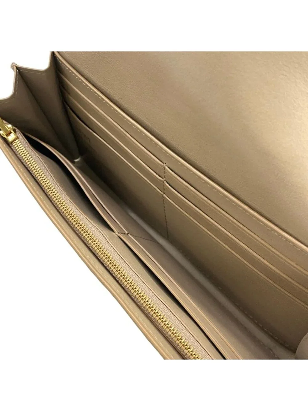 Loewe Wallet Gray Beige Leather